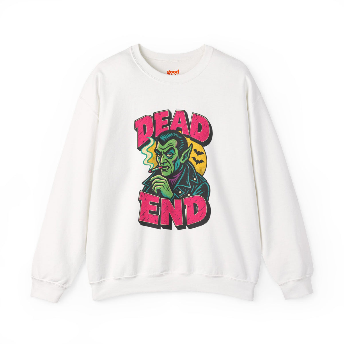 Dead End Vampire Crewneck Sweatshirt — Retro Horror Graphic Pullover