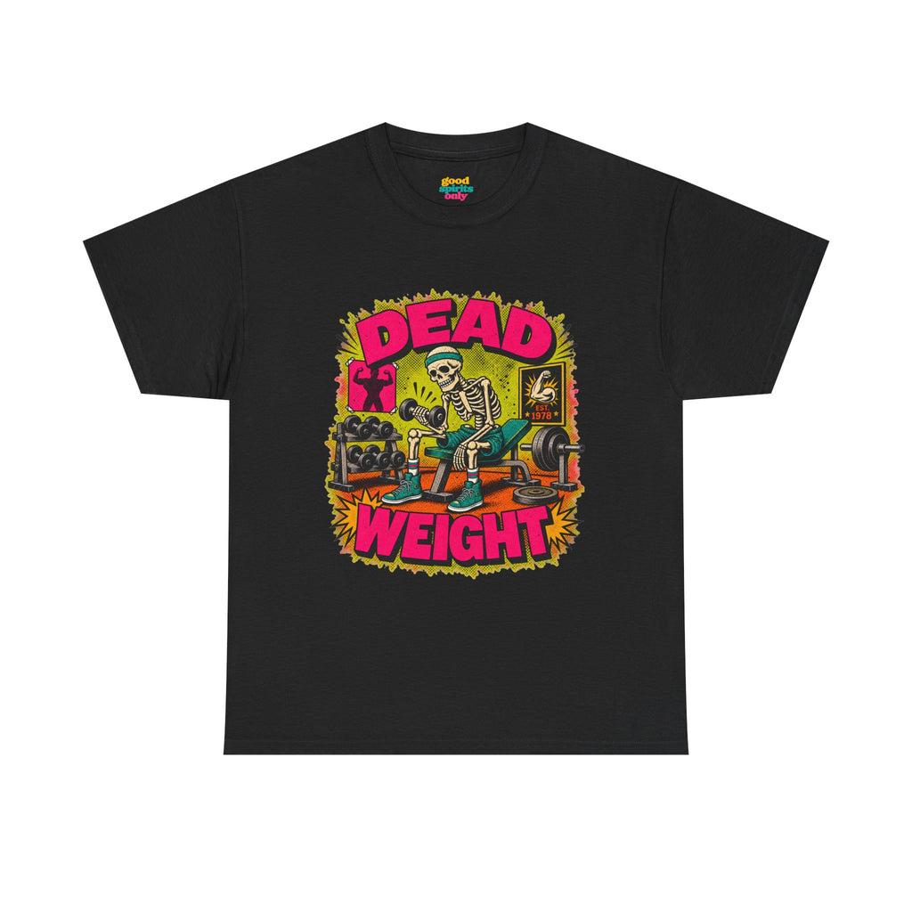 Dead Weight skeleton weightlifting T-Shirt | gym workout skull vintage graphic
