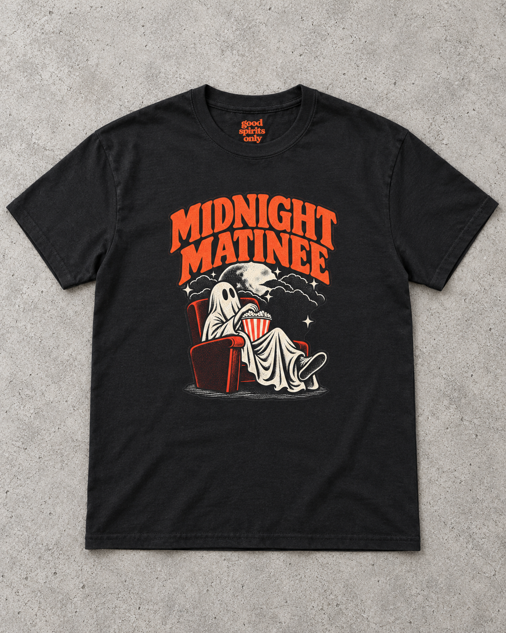 Midnight Matinee Ghost Movie T-Shirt | Retro Horror Theater Tee