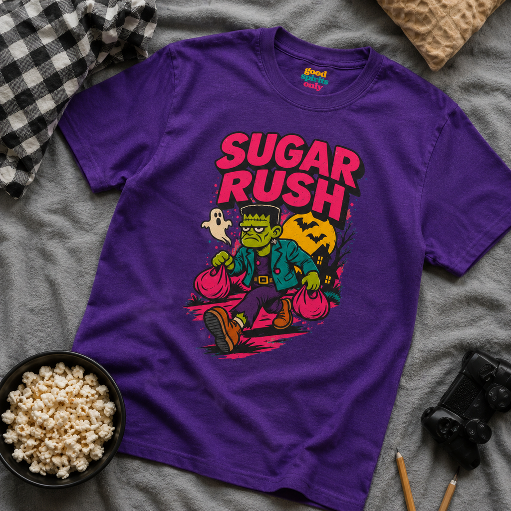 Sugar Rush Skateboard Graphic Tee | Retro Candy Monster T-Shirt